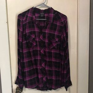Purple Button Flannel